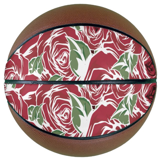 Elegantes Blumenmuster-Rose Petal-Muster Basketball (Vorderseite)