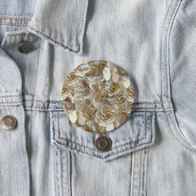 Elegantes Blumenmuster-Rose Petal-Muster Button (Beispiel)