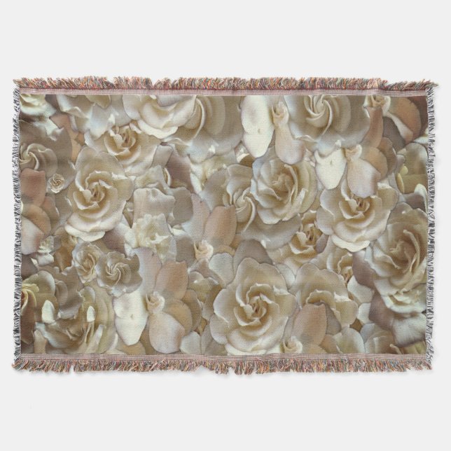 Elegantes Blumenmuster-Rose Petal-Muster Decke (Vorderseite)