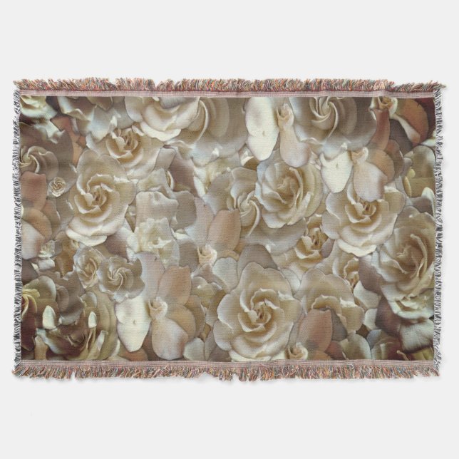 Elegantes Blumenmuster-Rose Petal-Muster Decke (Vorderseite)