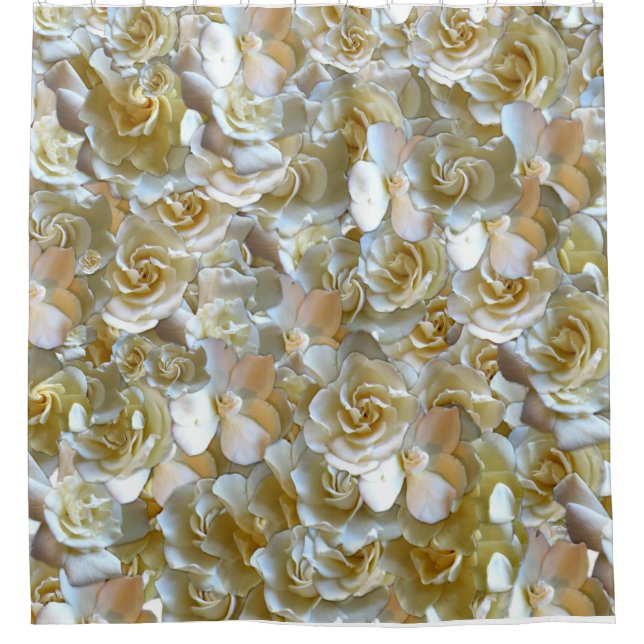Elegantes Blumenmuster-Rose Petal-Muster Duschvorhang (Vorderseite)