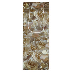 Elegantes Blumenmuster-Rose Petal-Muster Geschenktüte Für Weinflaschen