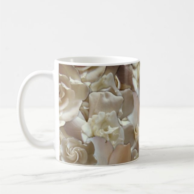 Elegantes Blumenmuster-Rose Petal-Muster Kaffeetasse (Links)