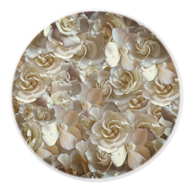 Elegantes Blumenmuster-Rose Petal-Muster Keramikknauf (Vorderseite)
