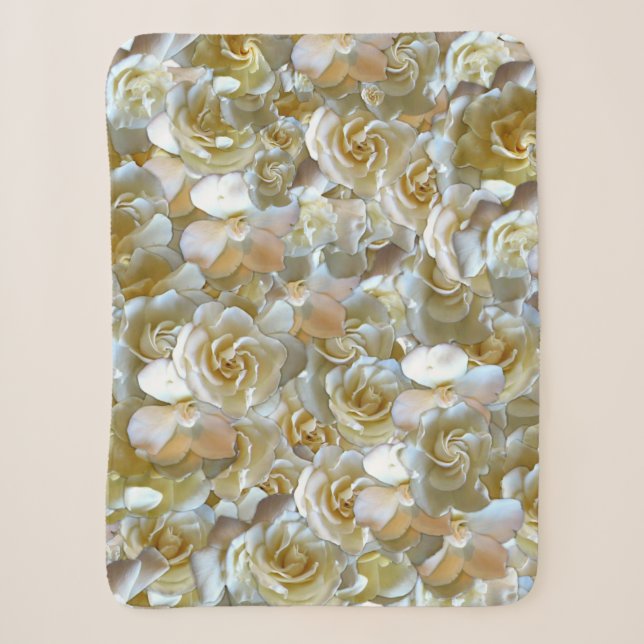 Elegantes Blumenmuster-Rose Petal-Muster Sherpadecke (Vorderseite)