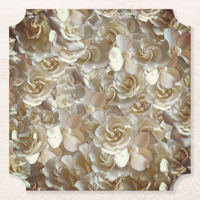 Elegantes Blumenmuster-Rose Petal-Muster Untersetzer (Vorderseite)