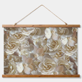 Elegantes Blumenmuster-Rose Petal-Muster Wandteppich Mit Holzrahmen