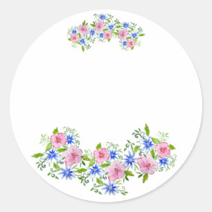 Elegantes Blumenmuster Runder Aufkleber