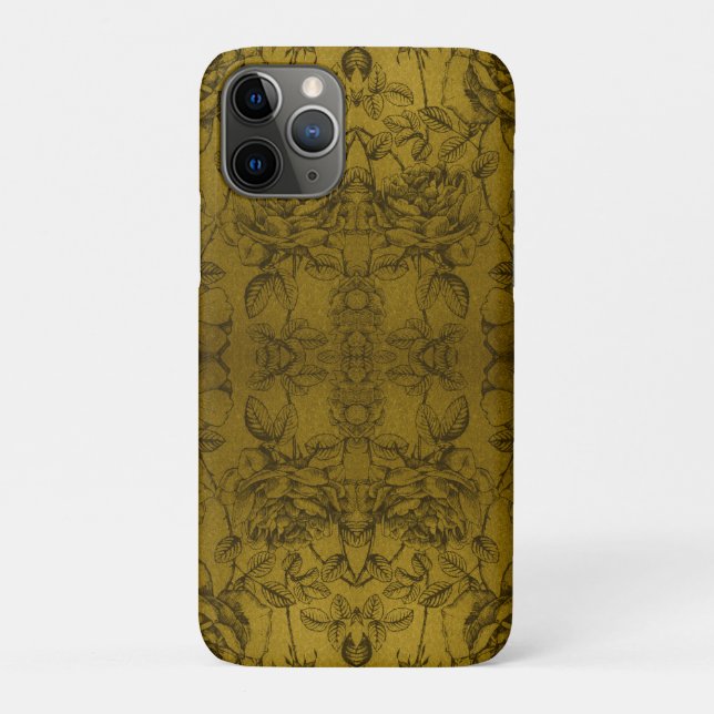 Elegantes Blumenmuster rustikales Grün Case-Mate iPhone Hülle (Rückseite)