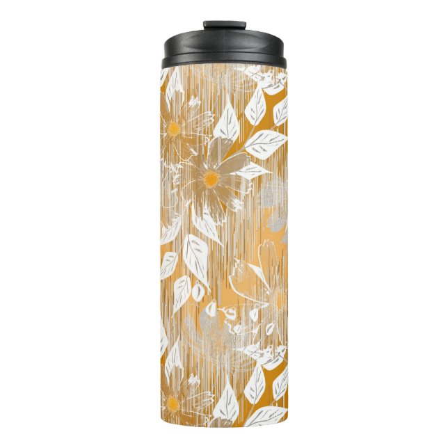 Elegantes Blumenmuster. Thermosbecher (Vorderseite)