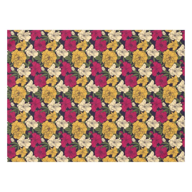 Elegantes Blumenmuster Tischdecke (Vorderseite (Horizontal))