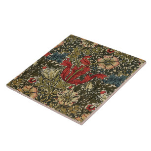 Elegantes Blumenmuster Vintage John Henry Dearle Fliese