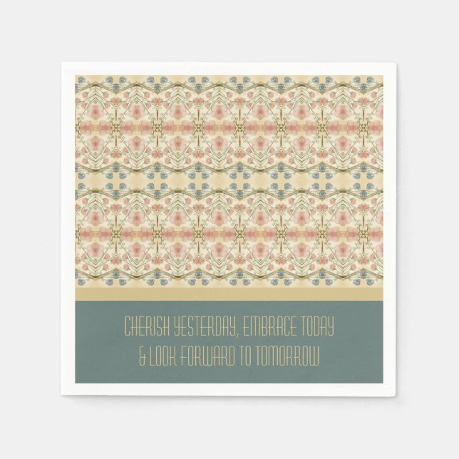 Elegantes Blumenpapier Serviette (Vorderseite)