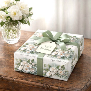Elegantes Blumenpapier zum Muttertag Geschenkpapier