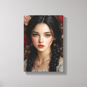 Elegantes Blumenportrait Leinwanddruck