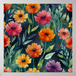 Elegantes Blumenposter Poster