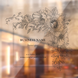 Elegantes Blumenrand Bordüren Boutique Salon Gesch Fensteraufkleber
