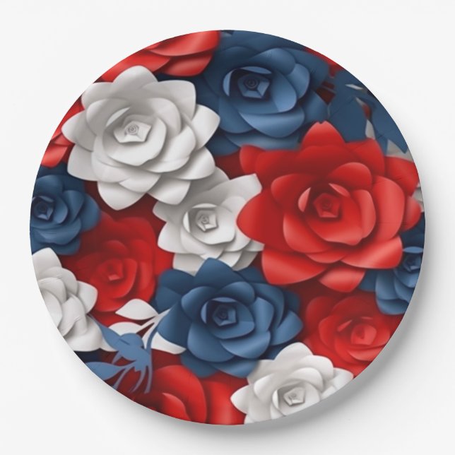 Elegantes Blumenrosa Blumengarten Design Pappteller (Vorderseite)