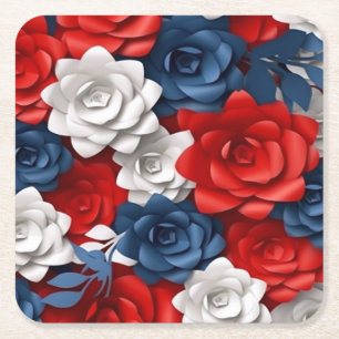 Elegantes Blumenrosa Blumengarten Design Rechteckiger Pappuntersetzer