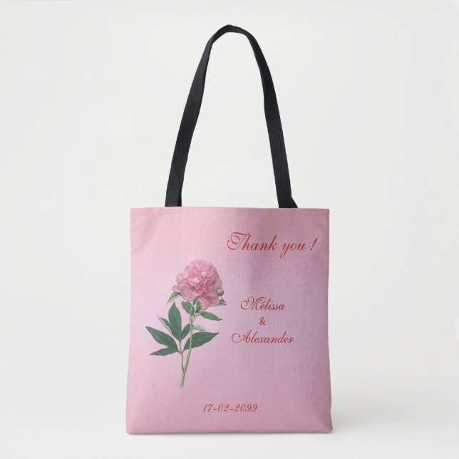 Elegantes Blumenrosa-Péronie-Thema personalisiert Tasche (Vorderseite)