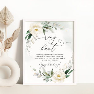 Elegantes Blumenschmuck-Ring-Suche-Braut-Spiel Poster