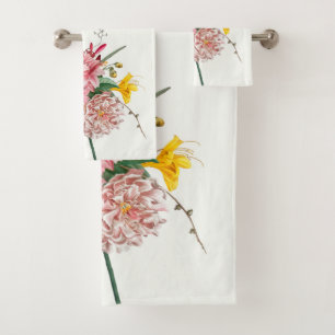 elegantes Blumenstrauß-Badetuchset Badhandtuch Set