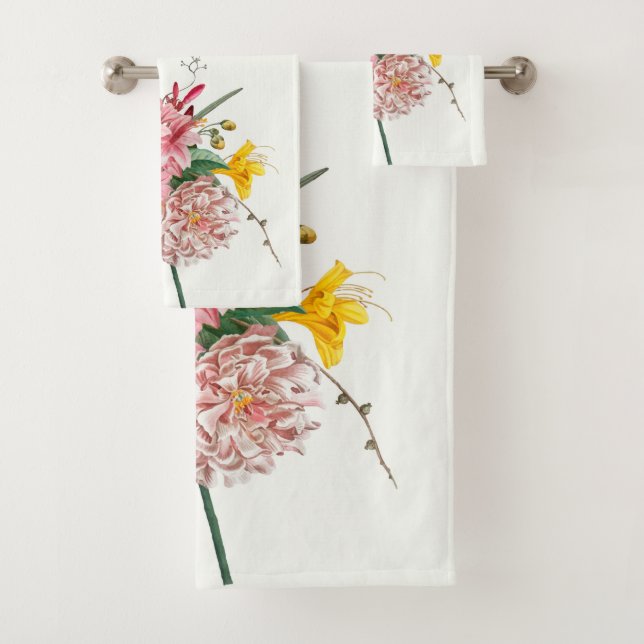elegantes Blumenstrauß-Badetuchset Badhandtuch Set (Insitu)