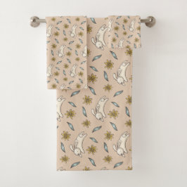 Elegantes Blumentuch-Set häschen-Muster-Ostern | Badhandtuch Set