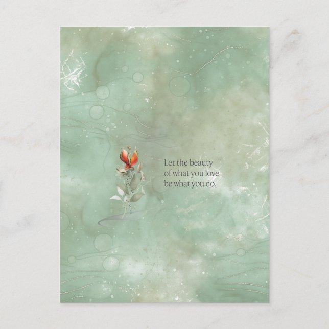 Elegantes Blumenziffer Postkarte (Vorderseite)
