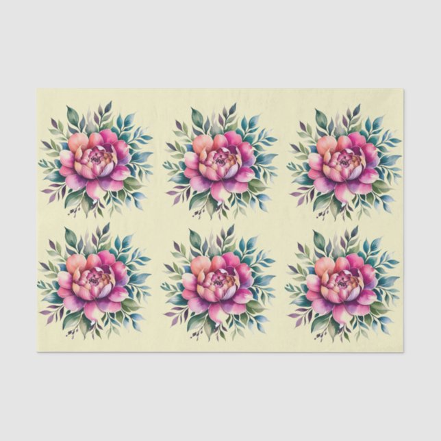 Elegantes Blumenzwirn Seidenpapier (Vorderseite)