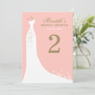 Elegantes Blush and Gold Wedding Gown Brautparty Einladung