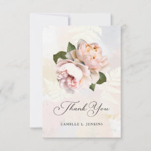 Elegantes Blush Blume Brautparty Danke Karte