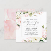 Elegantes Blush Blumengrün Muttertag Brunch