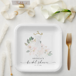 Elegantes Blush-Brautparty Pappteller