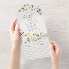 Elegantes Blush Brautparty und Rezept All In One Einladung