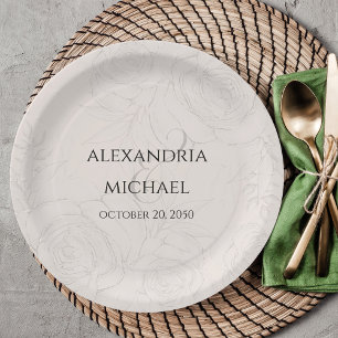 Elegantes Blush Calligraphy Script simpel Pappteller