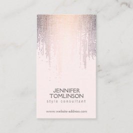 Elegantes Blush Confetti Regenmuster Rosa Visitenkarte