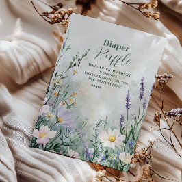 Elegantes Blush Floral Baby in Bloom Diapper Raffl Begleitkarte