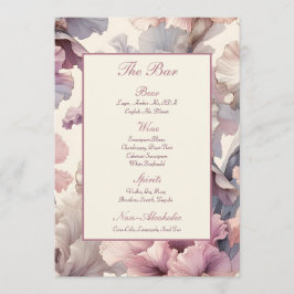 Elegantes Blush Floral Stilvolles Chic Wedding Bar Menükarte