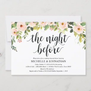 Elegantes Blush Hochzeitliches Probe Dinner Einladung