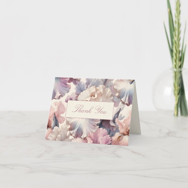 Elegantes Blush Klassisches formales Brautparty Dankeskarte (Vorderseite)