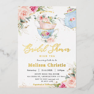 Elegantes Blush Party Brautparty Folieneinladung