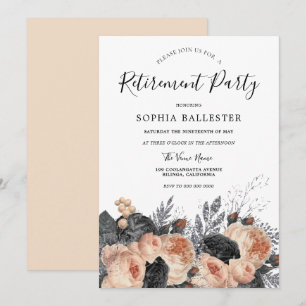 Elegantes Blush Peach-Blume Party für die Altersvo Einladung