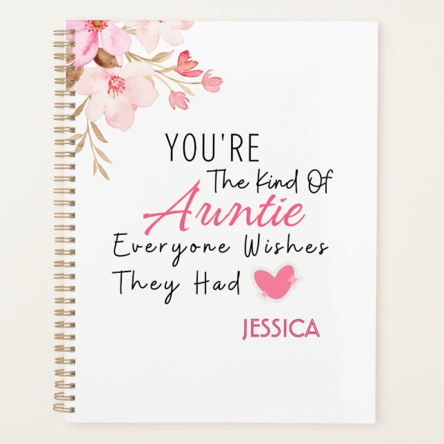 Elegantes Blush Personalisiertes Tantchen Geschenk Planer (Vorderseite)