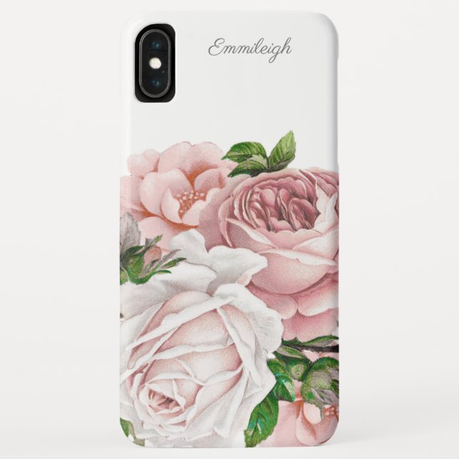 Elegantes Blush Pink Aquarellschrift Blumenschrift Case-Mate iPhone Hülle (Rückseite)
