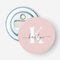 Elegantes Blush Pink Gray Script Monogram