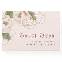 Elegantes Blush Pink Peony Floral Gästebuch