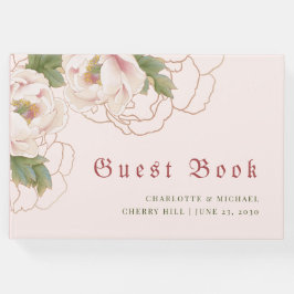 Elegantes Blush Pink Peony Floral Gästebuch