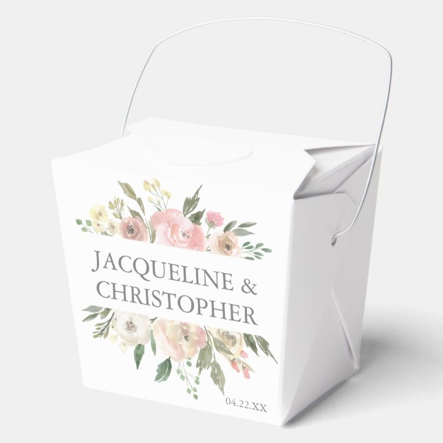Elegantes Blush Pink Peony Floral Wedding Fortune Geschenkschachtel (Vorderseite)