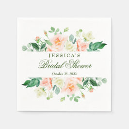 Elegantes Blush Rose Grünes Brautparty Papier Serviette